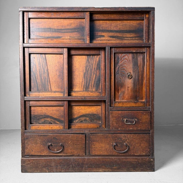 Japanese Tansu Cabinet with Sliding Doors, 1920s For Sale - Image 17 of 17