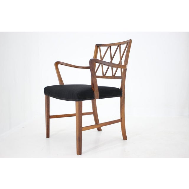 Black Palisander Armchair attributed to Ole Wanscher for AJ Iverson Carpenter Master, 1960s For Sale - Image 8 of 18