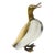 Vintage Mid Century Modern Brass and Glass Duck Luca Bojola for Licio Zanetti For Sale