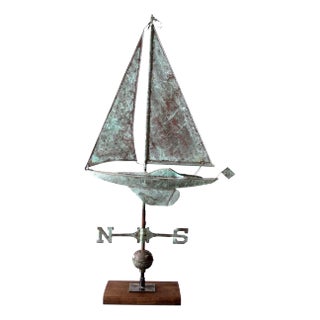 Antique Nautical Weathervane on Stand For Sale