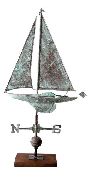 Antique Nautical Weathervane on Stand