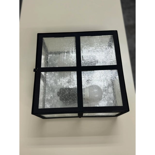 Black Craftsman Style Ceiling Flush Mount For Sale - Image 8 of 12