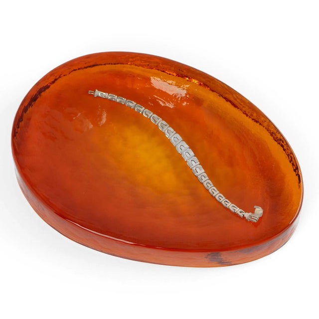 Vintage Amber Murano Glass Freeform Catchall by Vincenzo Nason, 1970s For Sale - Image 12 of 15