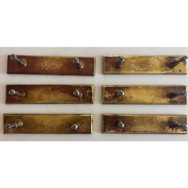 1950s 1950s 6 Brass Inlay Cabinet Pulls in the Style of Los Castillo For Sale - Image 5 of 13