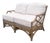 Boho Chic Rattan Chippendale Style Love Seat by David Francis For Sale
