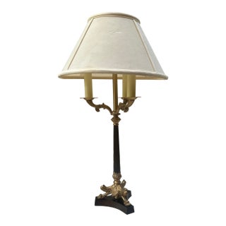 1970s Skinny Brass Lion Footed Table Lamp For Sale