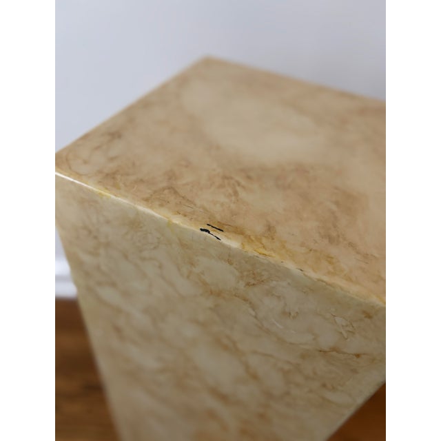 1980s Post Modern 1970’s 1980’s Faux Marble Stone Laminated Plant or Art Display Stand 30” Tall For Sale - Image 5 of 10