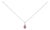 10K White Gold 5x3mm Pink Tourmaline and Diamond Accent Halo Oval Shape 18" Pendant Necklace (I-J Color, I1-I2 Clarity) For Sale