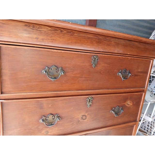 Wood Early 20th Century William and Mary Style Pine Highboy For Sale - Image 7 of 14