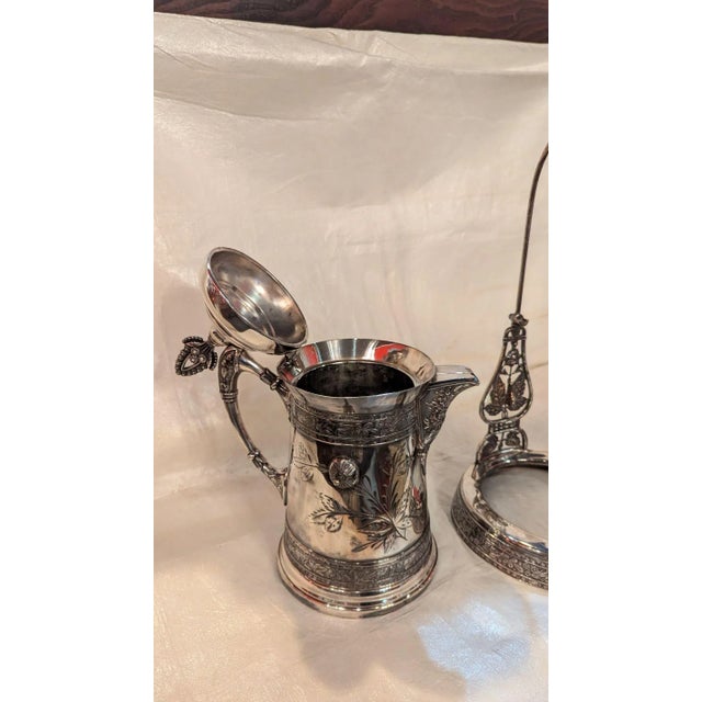 Silver Mid 19th Century Silverplate Ice Water Tipper For Sale - Image 8 of 9