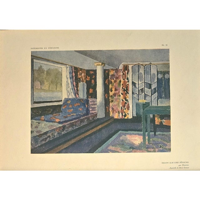 This is a set of 2 French Art Deco interior design lithographs that came from the 1925 collection of Interieurs en...