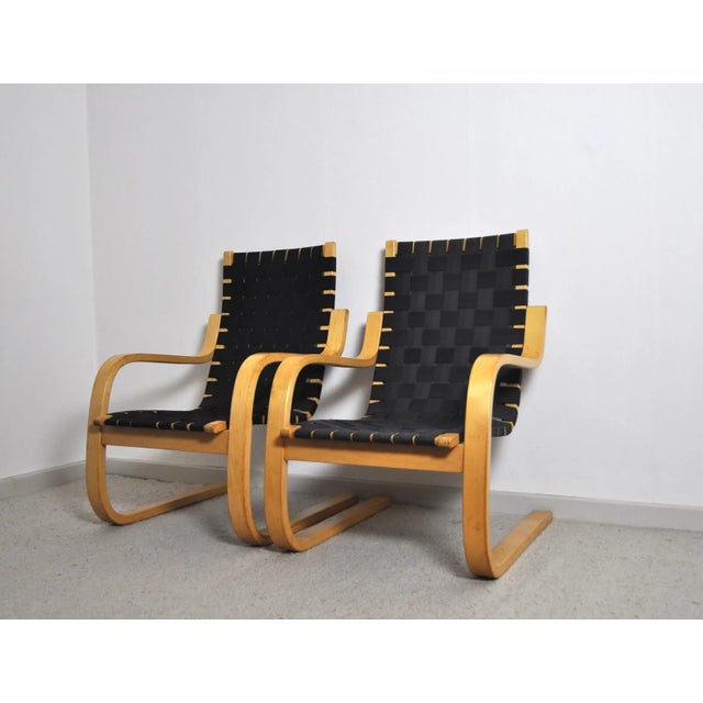 1970s Model 406 Lounge Chairs by Alvar Aalto for Artek, Set of 2 For Sale - Image 5 of 10