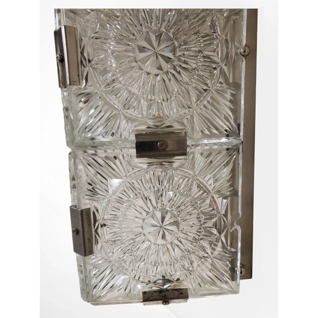 Large Pair of Rectangular Mid-Century Modern Glass Sconces For Sale - Image 9 of 12