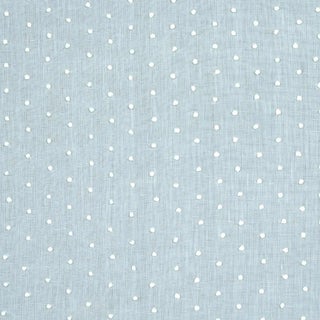 Schumacher Pebble Embroidery Fabric in Sky For Sale