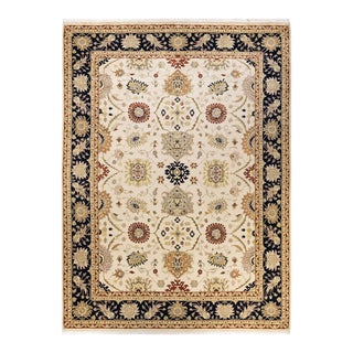 Mogul, One-of-a-Kind Hand-Knotted Area Rug in Ivory, 9' 2" x 12' 5" For Sale