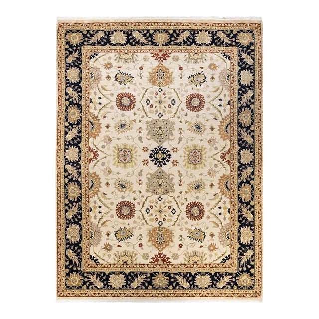Mogul, One-of-a-Kind Hand-Knotted Area Rug in Ivory, 9' 2" x 12' 5" For Sale