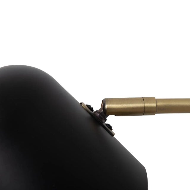 Nova of California Culver 86" 3-Light Arc Lamp, Matte Black & Weathered Brass For Sale - Image 4 of 12