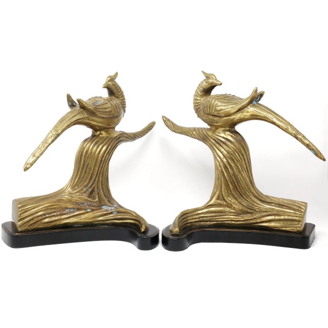 Palm Beach Regency Vintage Brass Pheasants on Branches Figures - a Pair For Sale - Image 12 of 12