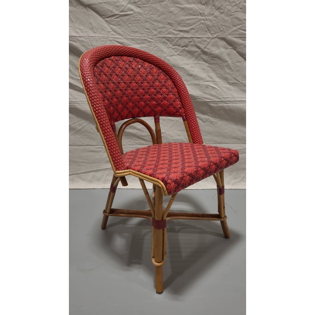 Beautiful, vintage, French faux rattan bistro chairs. We have 6 of these selling individually. They are used but in good...