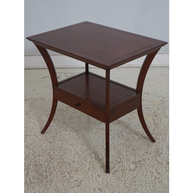 French Pair Grange French Splay Legs Cherry Nightstand Tables For Sale - Image 3 of 18