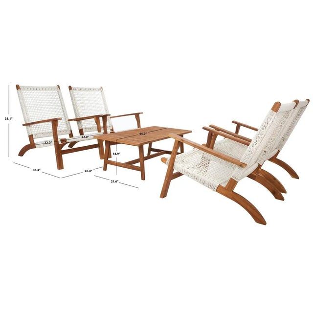 Deven 5 Piece Living Set - Natural/White For Sale - Image 4 of 9
