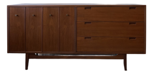 1960s American of Martinsville Walnut Dresser/Credenza