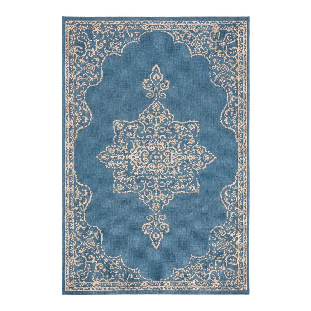 Atlantic Indoor Outdoor Rug Cream & Blue 4'x6' | Chairish