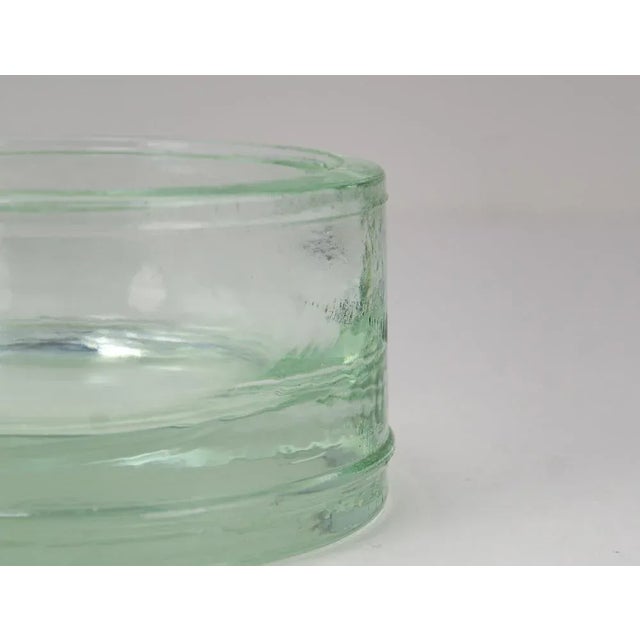 Aqua Antique Art Deco Glass Bowl, 1920s For Sale - Image 8 of 11