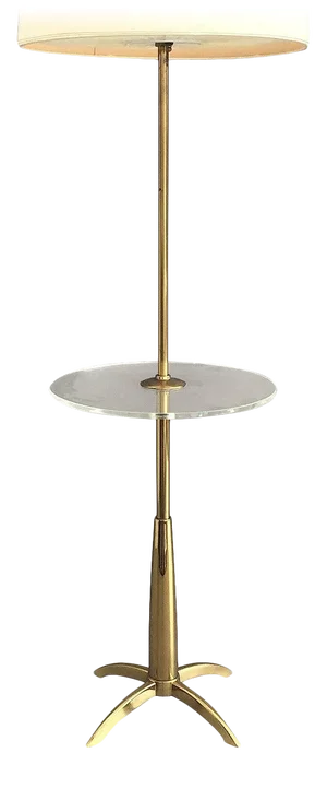 Brass and Acrylic Floor Lamp End Table
