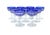 Exquisite set of Val Saint Lambert barware / tableware cobalt blue crystal coupe service for 9 people . Val crystal is...