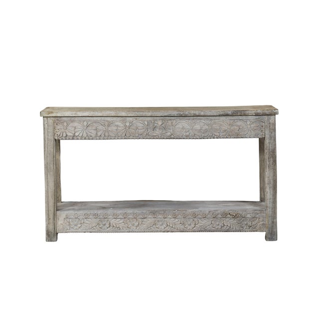 Wood Console Made From Indian Antique Architectural Elements and Reclaimed Wood For Sale - Image 7 of 7