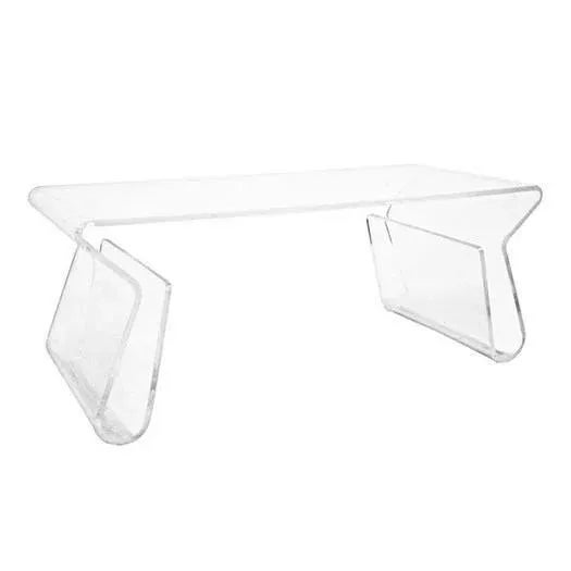 Modern Curved Leg Acrylic Coffee Table For Sale - Image 6 of 6
