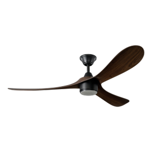 Linari Aerocurve Led Ceiling Fan - Black With Walnut Wood Blade Finish