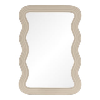 Frances Natural Linen Wall Mirror For Sale