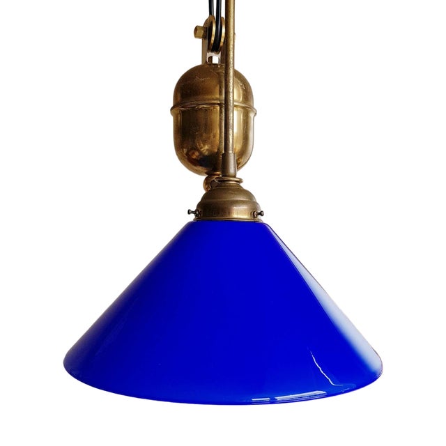 Vintage Blue Pendant Light, 1960s For Sale