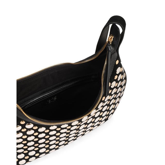 Alva Studded Hobo Crossbody in Black/Gold/Silver For Sale - Image 4 of 5