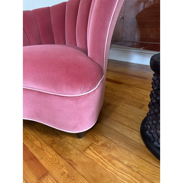 1970’s Art Deco Wing Back Chairs- a Pair For Sale - Image 4 of 7