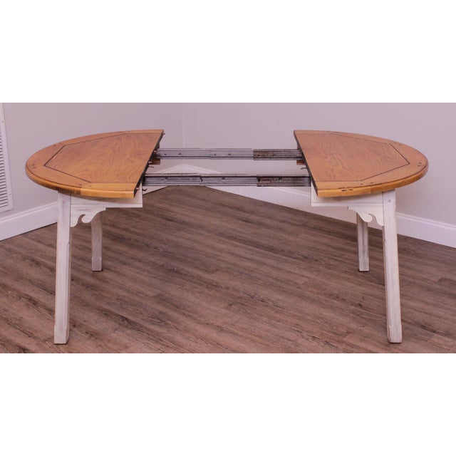 Thomasville Country Style Round Dining Table, White Painted Chairish