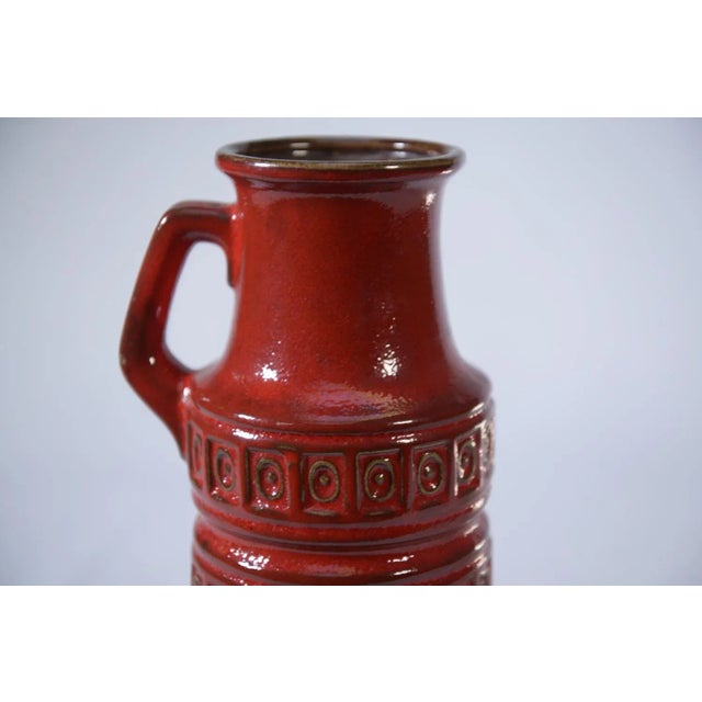 Mid-Century Modern Red Glazed Ceramic Vase, 1960s For Sale - Image 3 of 8