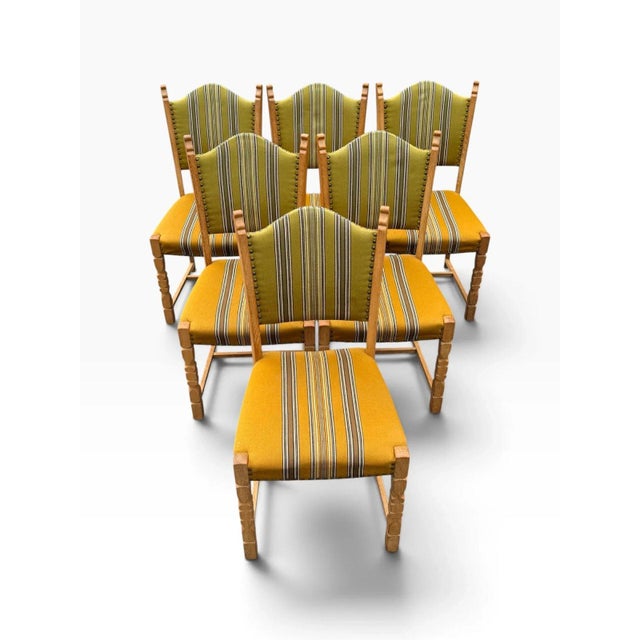 Henning Kjaernulf Set of Six Danish Oak Dining Chairs by Henning Kjærnulf For Sale - Image 4 of 18
