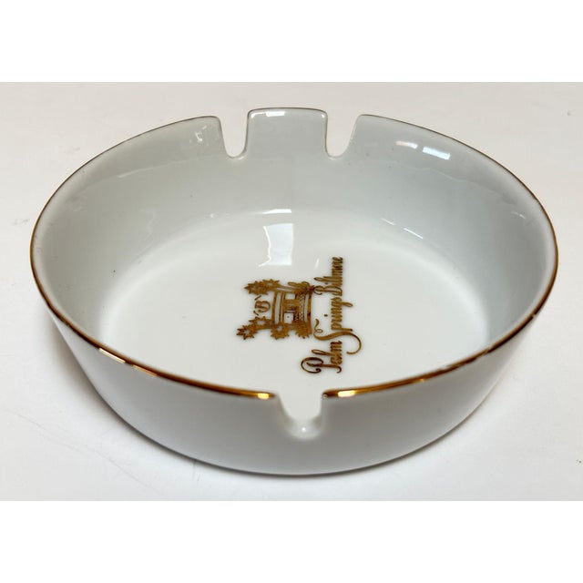 White Palm Springs Biltmore Hotel Ashtray, Porcelain With Gilt Trim, Circa 1960s For Sale - Image 8 of 10