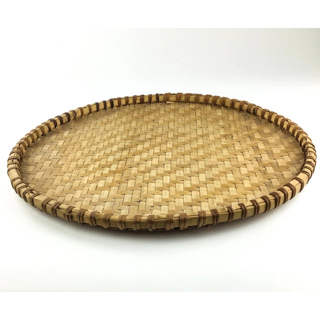 Vintage Flat Flour Basket Lid Wall Art For Sale - Image 4 of 11