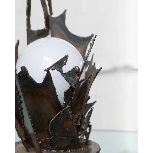 Harry Balmer 1970s Artist Made Brutalist Steel Table Lamp For Sale - Image 4 of 12