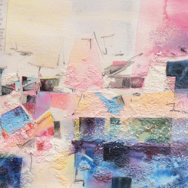 'Sunset Abstract Collage' by Marianne Brown, 1987, Orange County Art Association, Moraga, Nancy Moure For Sale In Monterey, CA - Image 6 of 8