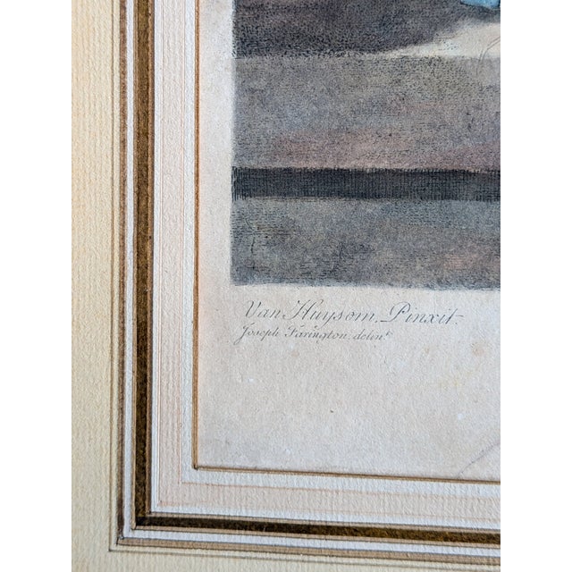 Jan Van Huysum, A Flower Piece and a Fruit Piece, London: Richard Earlon and John Boydell, 1778, Watercolors on Mezzotint, Framed, Set of 2 For Sale - Image 8 of 18