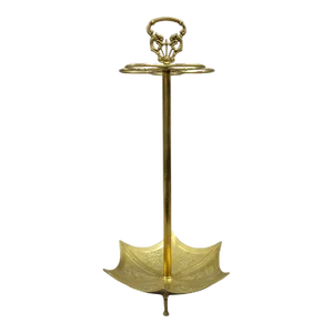 Vintage Brass Umbrella Stand With Serpent Handle
