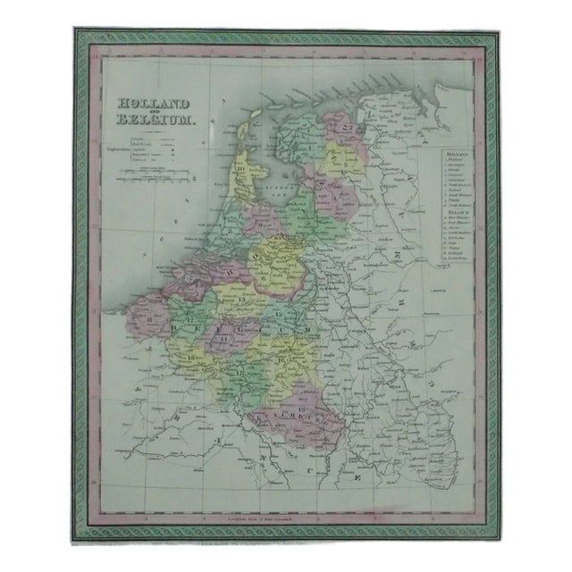 Holland & Belgium Original Map by Cowperthwait, 1850 For Sale