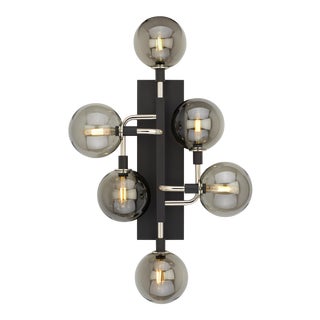 Visual Comfort Modern Viaggio Wall LED Smoke and Polished Nickel For Sale