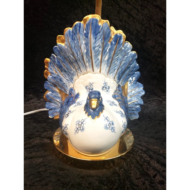 Societa Porcellane Artistiche Firence Italy Porcelain Pigeon 23"Lamp (Read) For Sale - Image 4 of 18