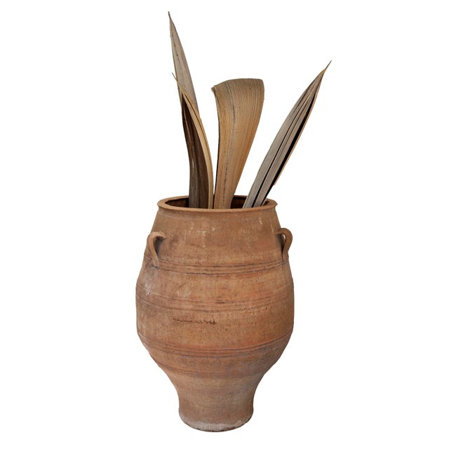 French Vintage French Terra Cotta Olive Oil Jug For Sale - Image 3 of 11